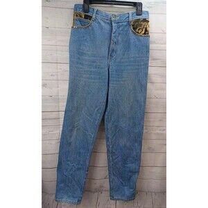 Vtg MONIQUE Jeans Sz 13/14 Embellished Studded 32X30 High Rise Made In US